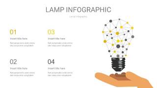 灰黄色创意灯PPT信息图6