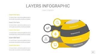 灰黄色3D分层PPT信息图42