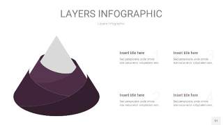 深紫色3D分层PPT信息图31