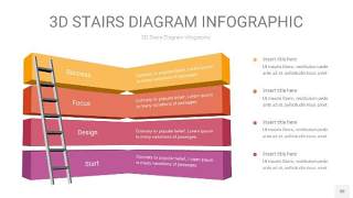 渐变紫黄色3D阶梯PPT图表30