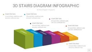 彩色3D阶梯PPT图表3