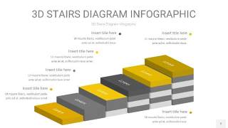灰黄色3D阶梯PPT图表2