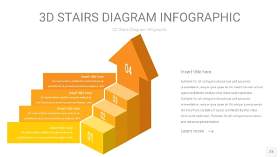 渐变黄色3D阶梯PPT图表23