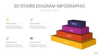 彩色3D阶梯PPT图表21