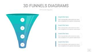 天蓝绿3D漏斗PPT信息图表2