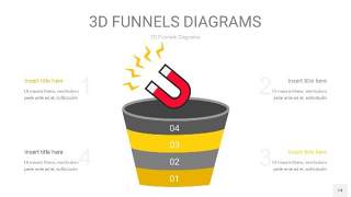 黄灰色3D漏斗PPT信息图表14