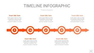 橘红色时间轴PPT信息图27
