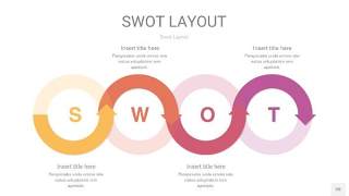 粉黄色SWOT图表PPT20
