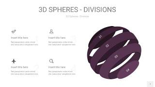 深紫色3D球体切割PPT信息图7