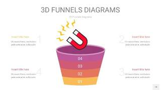 橙色系3D漏斗PPT信息图表14