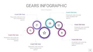 玫瑰紫色齿轮PPT信息图14