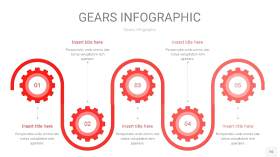 红色齿轮PPT信息图16