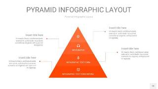 橘红色3D金字塔PPT信息图表18