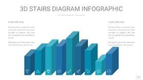 蓝绿色3D阶梯PPT图表17
