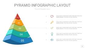 黄蓝绿色3D金字塔PPT信息图表6