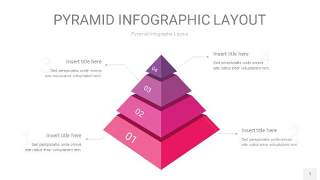 粉紫色3D金字塔PPT信息图表1