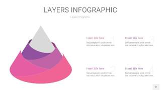 粉紫色3D分层PPT信息图31