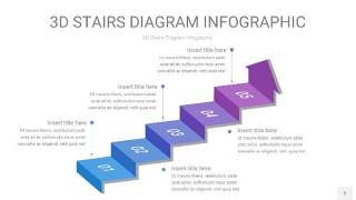 渐变紫蓝色3D阶梯PPT图表5