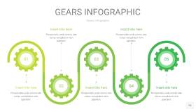嫩绿色齿轮PPT信息图16
