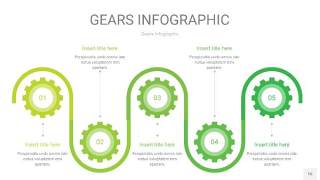 嫩绿色齿轮PPT信息图16