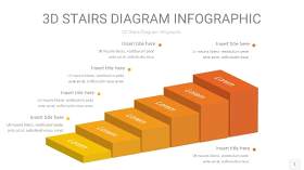 渐变黄色3D阶梯PPT图表1