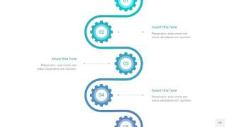 蓝绿色齿轮PPT信息图18
