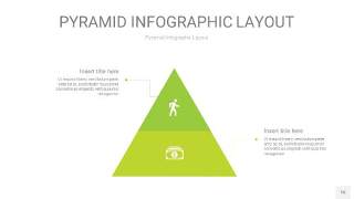草绿色3D金字塔PPT信息图表16