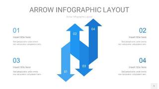 蓝色箭头PPT信息图表5