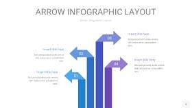 渐变紫色箭头PPT信息图表3