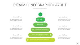 草绿色3D金字塔PPT信息图表9