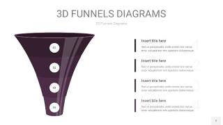 深紫色3D漏斗PPT信息图表2