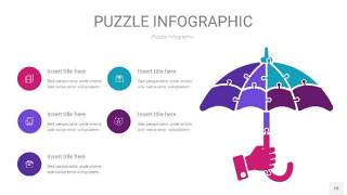 紫绿色拼图PPT图表18