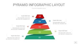 红绿色3D金字塔PPT信息图表12