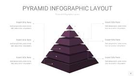 深紫色3D金字塔PPT信息图表4