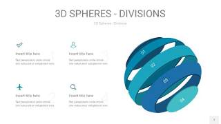 青色3D球体切割PPT信息图7