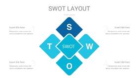 宝石蓝SWOT图表PPT26