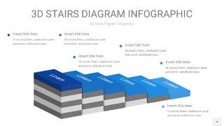 渐变蓝色3D阶梯PPT图表4