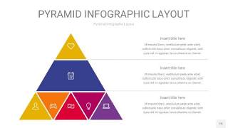 红黄色3D金字塔PPT信息图表15