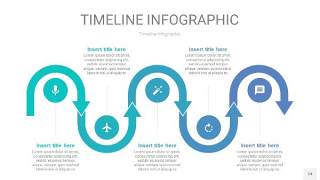 蓝绿色时间轴PPT信息图24
