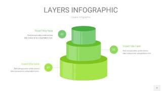 浅绿色3D分层PPT信息图3