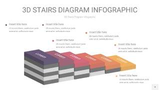莫兰迪紫黄色3D阶梯PPT图表4