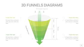 浅绿色3D漏斗PPT信息图表9