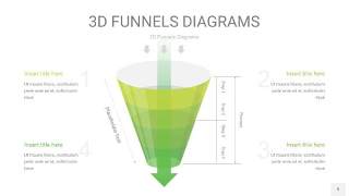 浅绿色3D漏斗PPT信息图表9