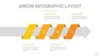 黄色箭头PPT信息图表11