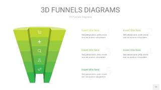 浅绿色3D漏斗PPT信息图表11