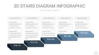 莫兰迪蓝色3D阶梯PPT图表7