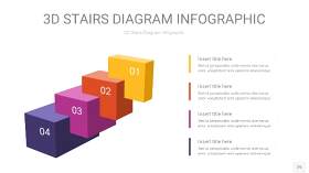 彩色3D阶梯PPT图表25