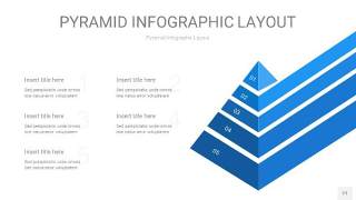 浅蓝色3D金字塔PPT信息图表21