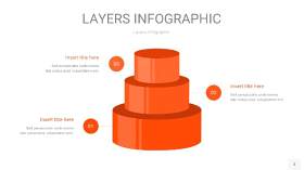橘红色3D分层PPT信息图3