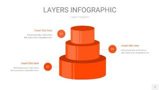 橘红色3D分层PPT信息图3